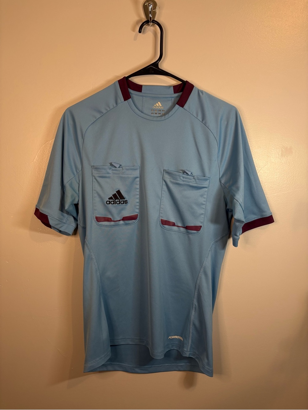 adidas Light Blue Short Sleeve Referee Jersey Formotion Soccer Purple Small - Picture 4 of 9